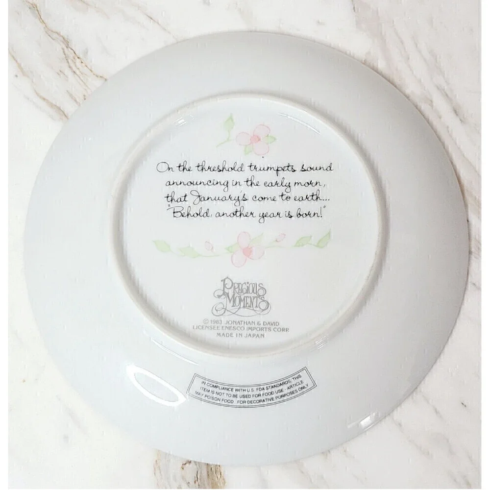 VINTAGE 1983 Precious Moments January Collector Collectible Plate - Picture 5 of 5